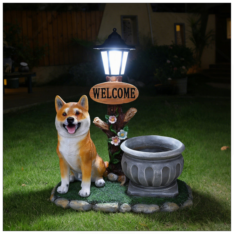 Décoration de jardin pour chien assis Akita