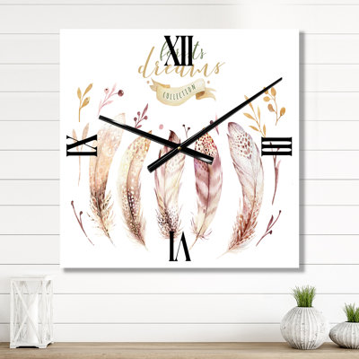 Horloge murale Vibrant Feathers