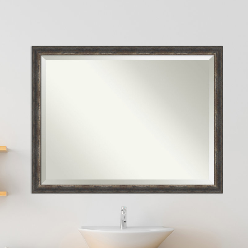 Miroir mural de salle de bain Roulston, Gris anthracite, 43,5 po x 33,5 po
