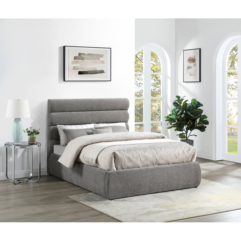 Lit en tissu Adam Chenille, Full, Grey Chenille Fabric