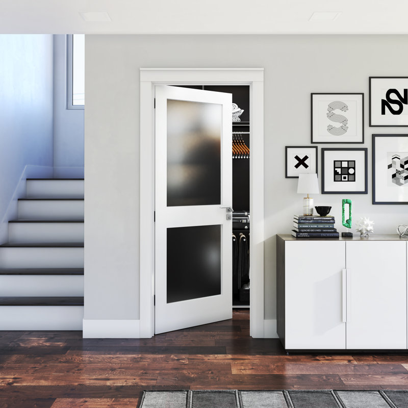 Portes françaises style Shaker en verre givré 80 po 2-Lite, 24 po x 80 po
