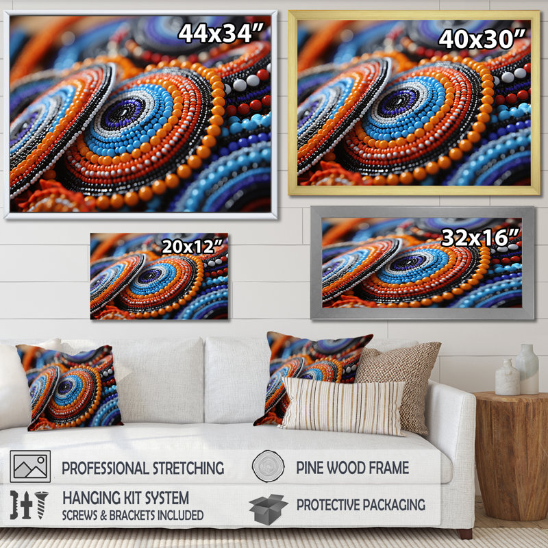 «Chiambi Tribes», impression sur toile, H 30 po x l 40 po x P 1,5 po, Cadre naturel flottant