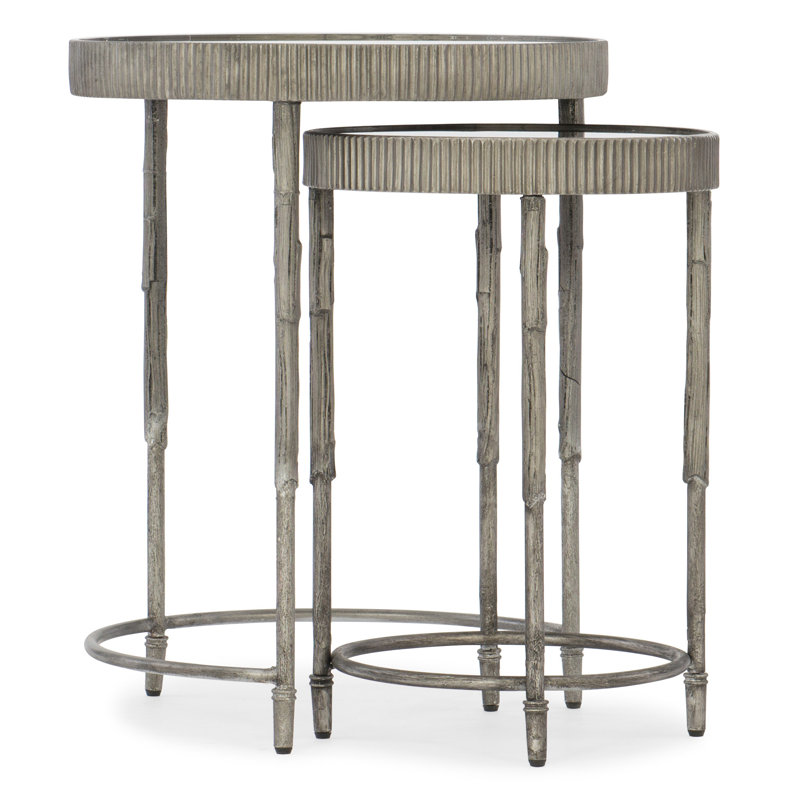Mirrored Glass Top Nesting Tables