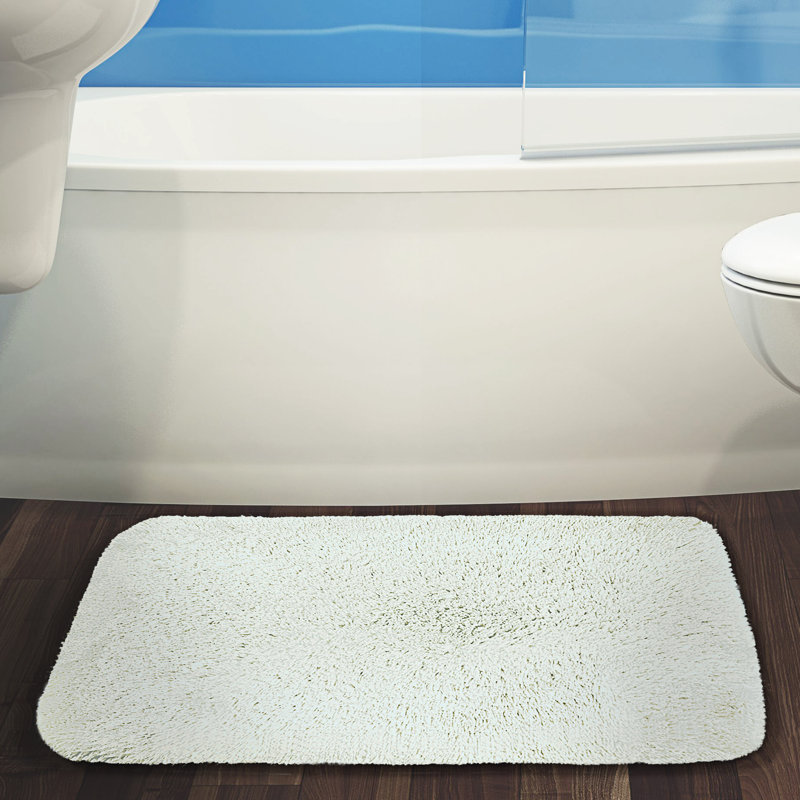 Herrmann Non-Slip Bath Rug, White, 17" W x 24" L