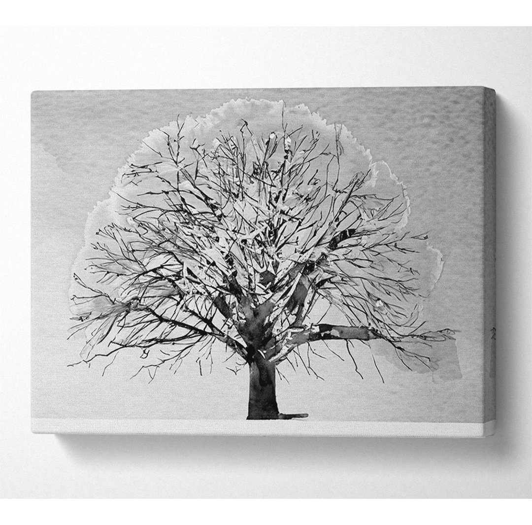 Winter Snow Tree B N W - Kunstdrucke auf Leinwand