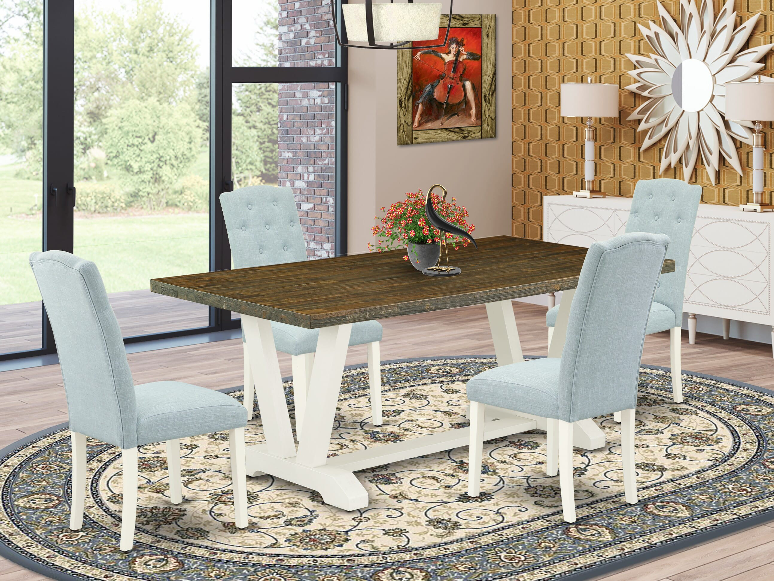 Red Barrel Studio 4 - Person Acacia Solid Wood Dining Set - Wayfair Canada