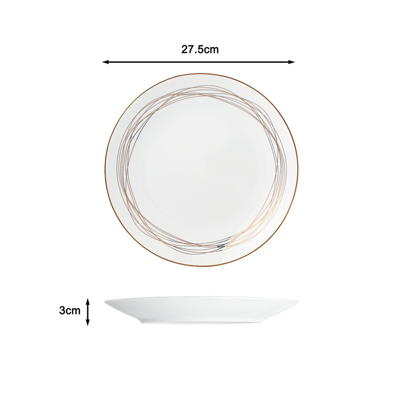Waterside 12pc Gold Swirl Porcelain Dinner Set