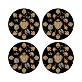 Ex Vote Sacred Hearts Vegan Leather Round Pebble Placemat