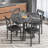 Kasandra 4 - Person Four Leg Dining Set, 5 Piece Dining Table Set for 4, Round Kitchen Table and 4 Metal Dining Chairs with Faux Leather Seats, Small Space Table Set for Kitchen, Dining Room, Breakfast Nook, Apartment-1239126595