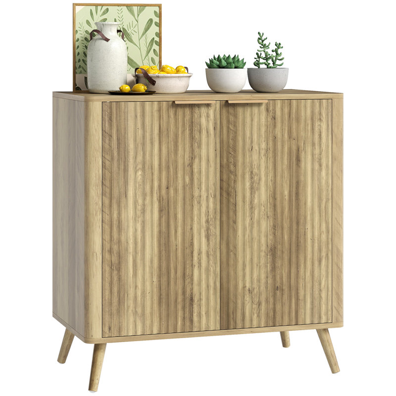 Buffet 55 "avec 2 portes cannelées en chêne