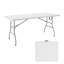  Ensemble de table pliante et 4 chaises Trestle, plastique moulé par soufflage, structure en acier, 60 po x 29 po, blanc-129907475