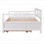 Lit de jour pleine grandeur en bois massif blanc avec lit gigogne simple et multifonctionnel pour les petits espaces, style moderne