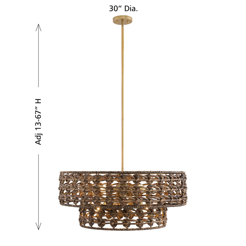 Luminaire suspendu 7 lumières Silencio en laiton Riviera par Breegan Jane
