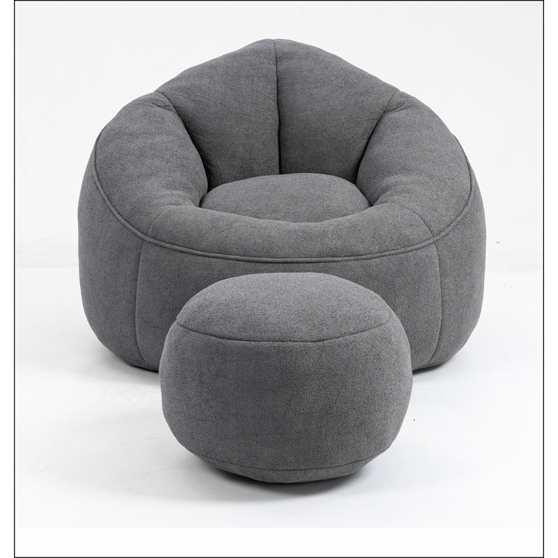 Fauteuil à billes Bedding, Microfibre/microsuède gris
