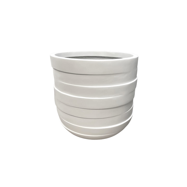 Pot de fleurs en fibre de verre, Blanc, H 22 po x l 22 po x P 22 po