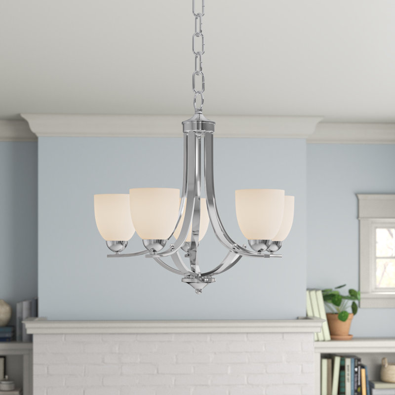 Hayden 5 - Light Dimmable Classic / Traditional Chandelier, Satin Nickel
