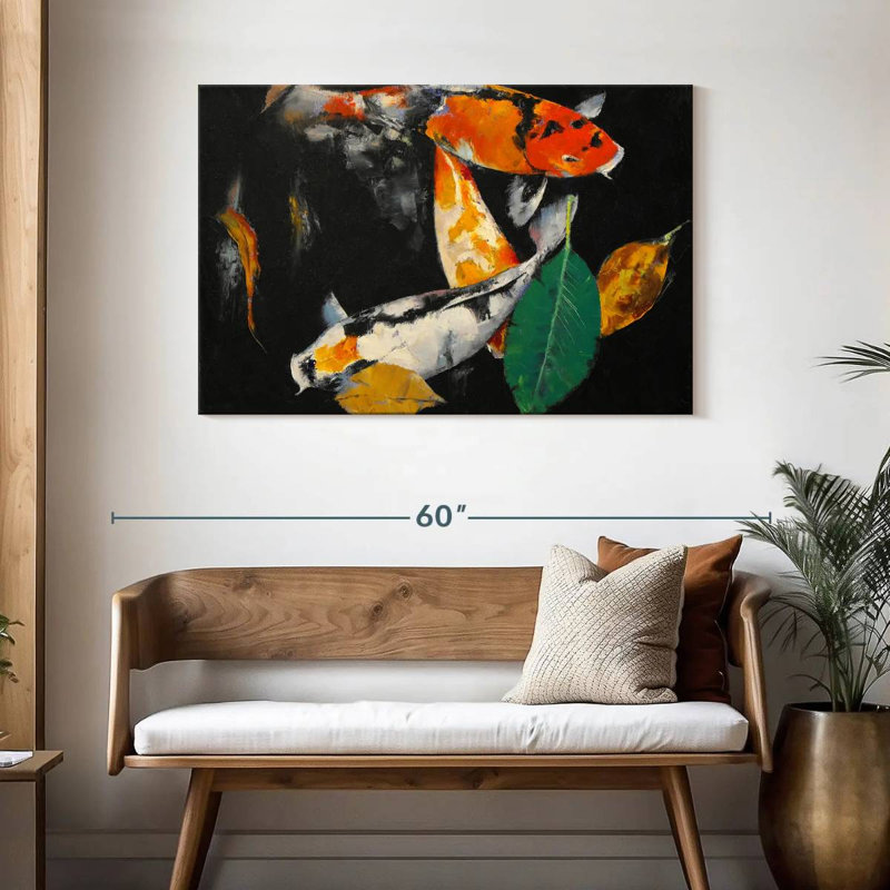 Koi Pond At Night, 30" H x 45" W