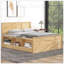 Lit plateforme en bois avec lit gigogne escamotable et armoire de rangement, parfait pour économiser de l'espace et une utilisation polyvalente dans les petites pièces.-129675440-129675443