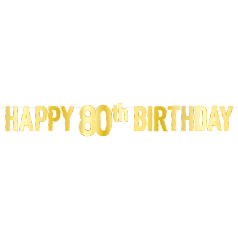 Foil Happy Birthday Streamer, 80