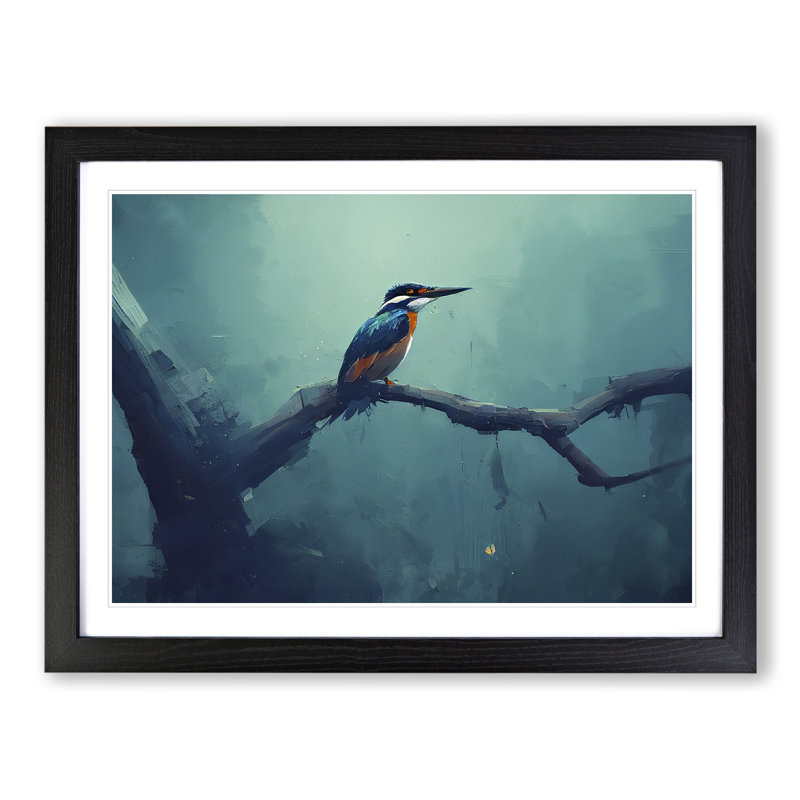 Kingfisher Bird Vol.1 - Framed Print, Black, 46cm H x 64cm W x 2cm D