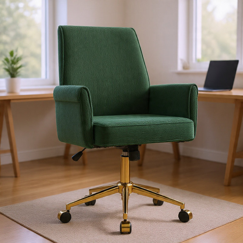 Chaise de bureau Vena, Vert, Noir