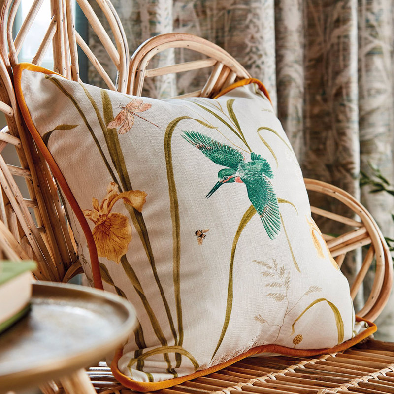 Kingfisher & Iris Fabric, Azure/Linen
