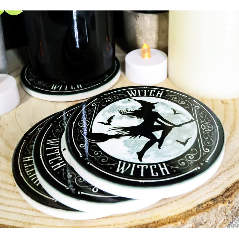 Ceramic Round 4 Piece Coaster Set