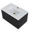 Meuble-lavabo mural flottant noir de 30 pouces avec lavabo en céramique, grand espace de tiroir