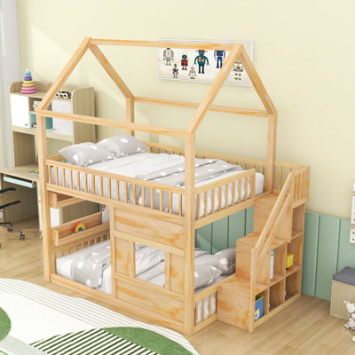 Wooden House Bed With LED Light