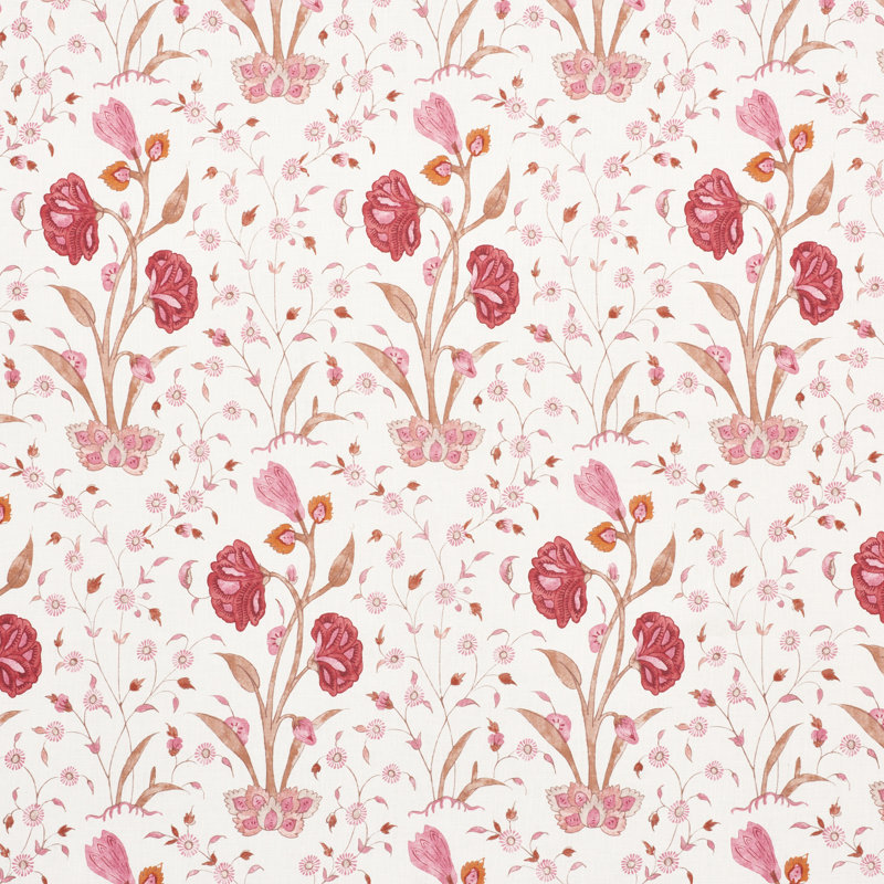 Khilana Floral Fabric, Rose