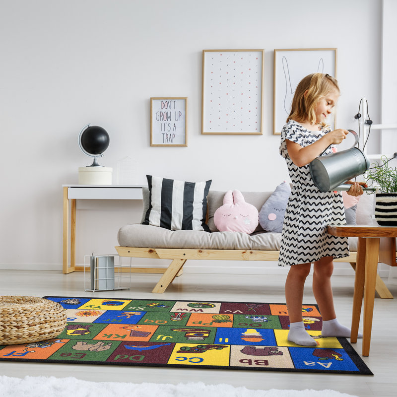 Tapis de chambre à coucher et de salle de jeu pour enfants en caoutchouc Easy Clean, Rectangle 3 pi 3 po x 5 pi