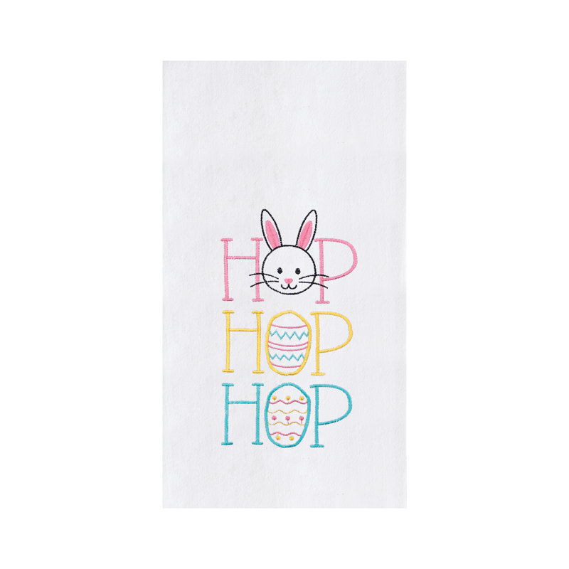 Torchon Hop Hop Hop, Blanc / rose / bleu Hop Hop Hop Kitchen