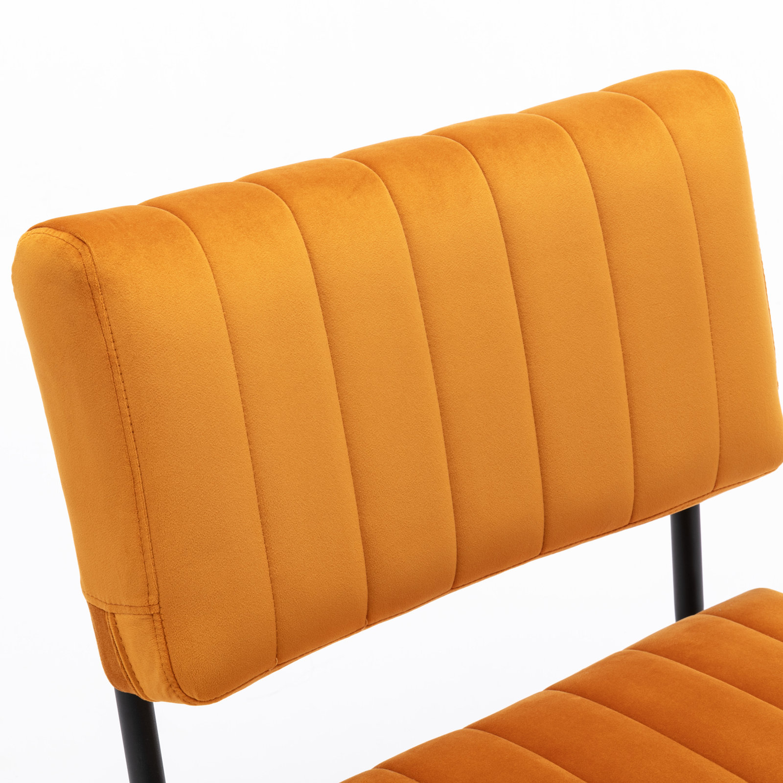 Cayman Upholstered Side Chair, Cognac Velvet