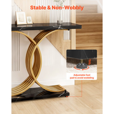 Table console dorée de 39 pouces