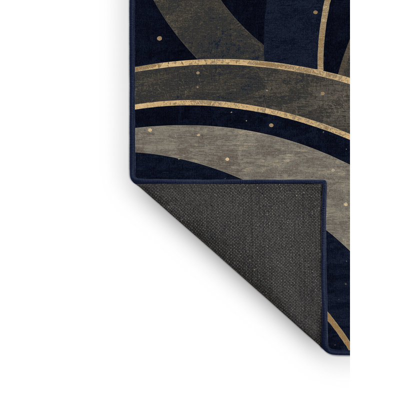 Tapis gris moelleux moelleux Art Deco, 7 x 10
