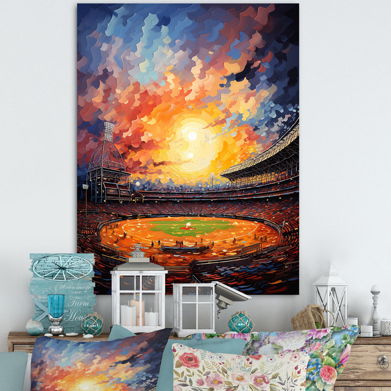 Reproduction d'art sur toile, "Sport Stadium In Spotlight IX - Cityscapes", H 44 po x l 34 po x P 1,5 po, Toile tendue