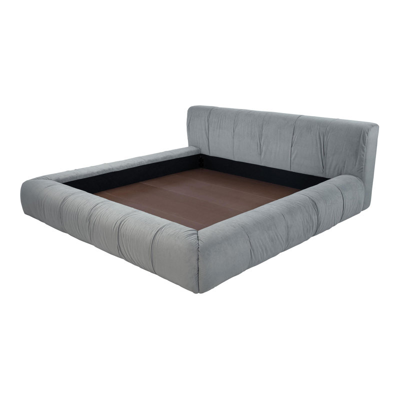 Upholstered Platform Bed Grey, California King