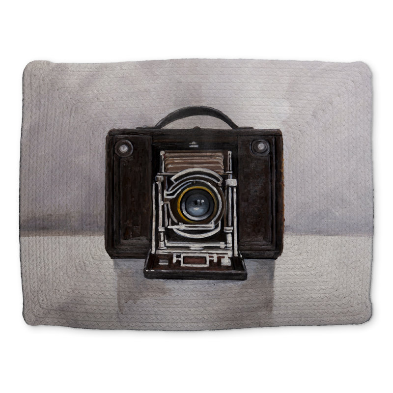 Vintage Old Camera Braided Polyester Placemat | Home Decor