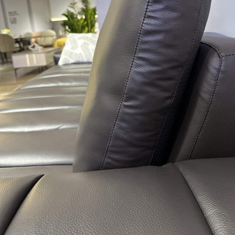 Piano-key Black Straight Sofa
