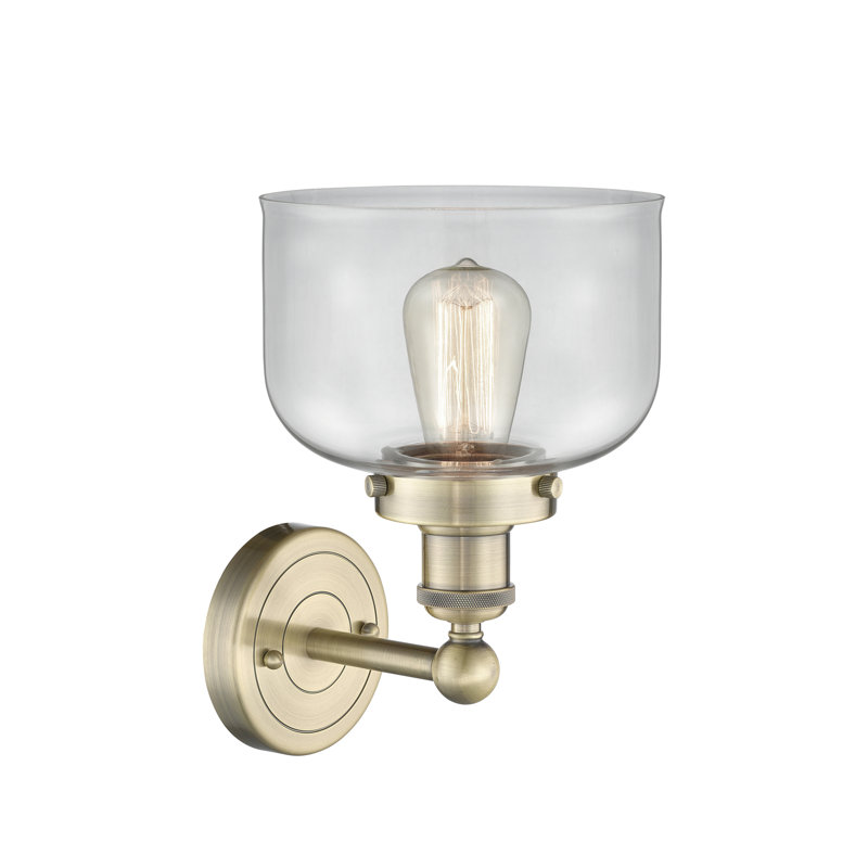 Cetronia Armed Sconce, Clear, Antique Brass