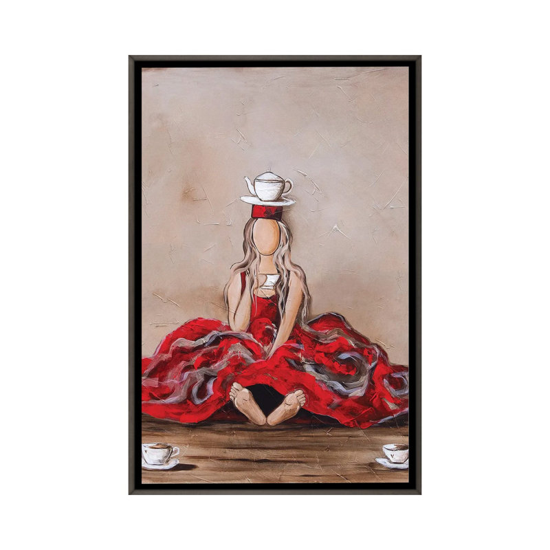 She Don't Dwell On The Past, Gris, Impression sur toile flottante sans passe-partout, H 26 po x l 18 po