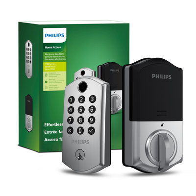 Serrure à pêne dormant électronique Philips avec plusieurs méthodes d'accès, y compris lecteur d'empreintes digitales