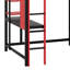 Lit mezzanine en bois avec bureau, garde-robe ouverte, compartiments de rangement et lumières RVB, pleine grandeur-2028162627