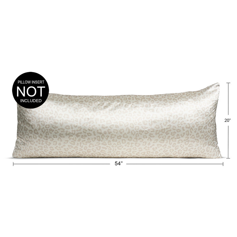 Ivory and Gold Satin Cheetah Print Body Pillow Cover