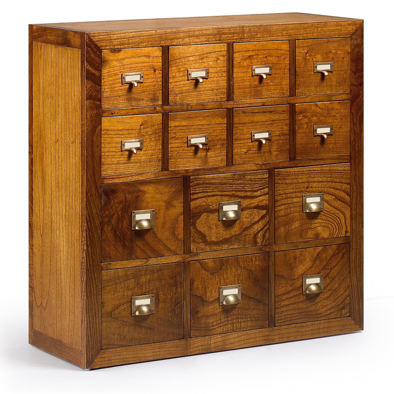Guildhall Solid Wood 90 cm W Chest of 14 Drawers