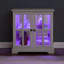 Antique Cabinet With Smooth Tabletop, Led Lights, Adjustable Shelves, Home Decor