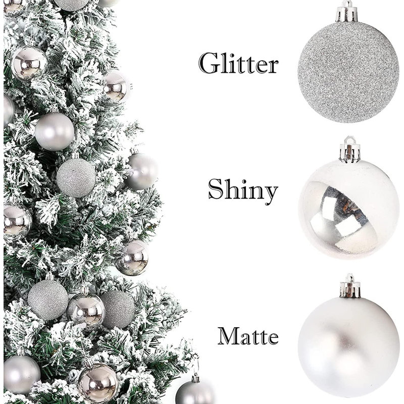 5cm Polyvinyl Chloride (PVC) Bauble, Silver