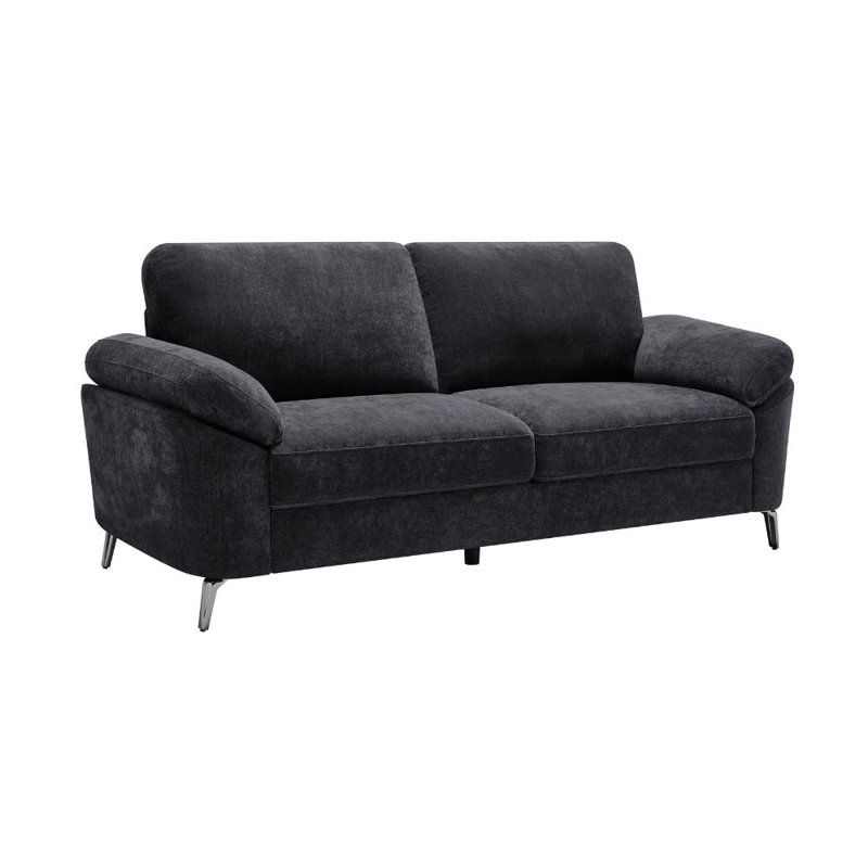 Debborah 3 Seater Chenille Sofa, Black