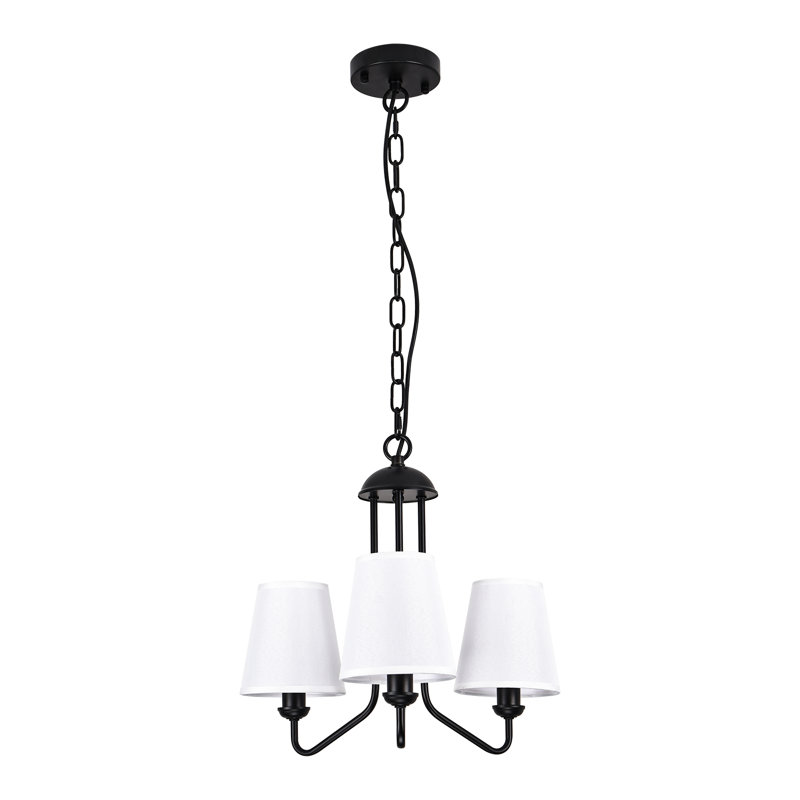 3 - Light Dimmable Classic / Traditional Chandelier, Black