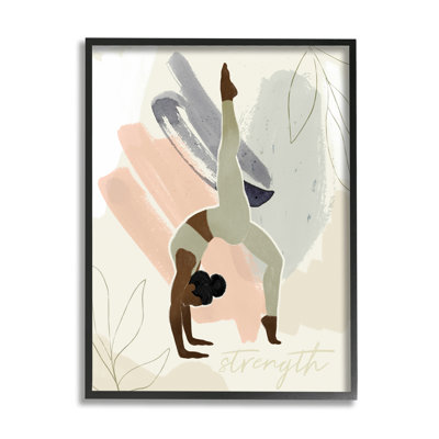 " Strength Leaf Simple Yoga Fitness Person " by Victoria Barnes